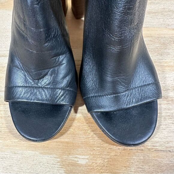 Vince Faye Open Toe Black Leather Bootie Women’s Size 8.5 - Picture 4 of 7